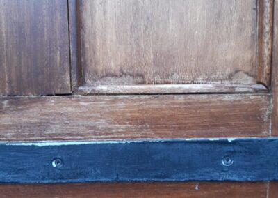 Restoration of garage door and side gates using UV outdoor oil