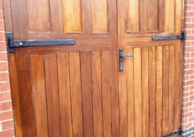 Restoration of garage door and side gates using UV outdoor oil