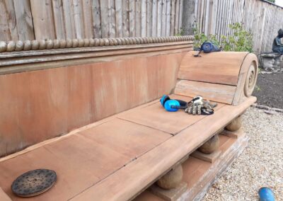 Restoration of teak bench